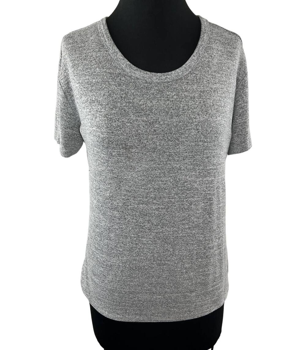 Wilfred Free Heathered Gray Short Sleeve Round Neck Casual T-Shirt Size S Small